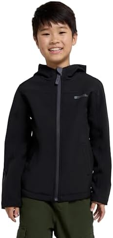 Mountain Warehouse Exodus Kids Softshell Jacket With Hood for Girls and Boys