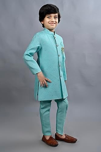 Perfect for Boys Luxurious Silk Blend Set Ethnic Modern Style