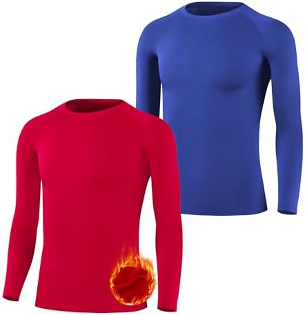 Big Elephant 2-Piece Compression Thermal Long Sleeve Baseball Undershirt