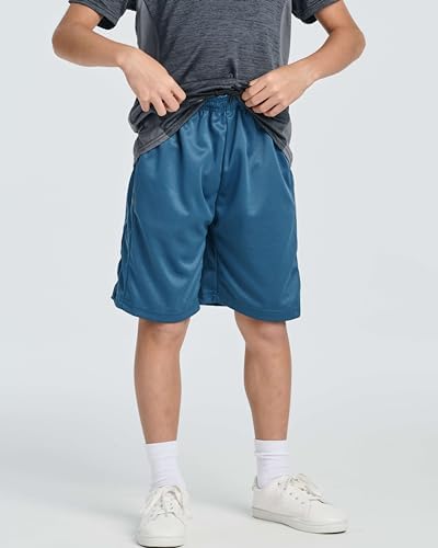 Real Essentials 5 Pack Boys Basketball Shorts with Pockets