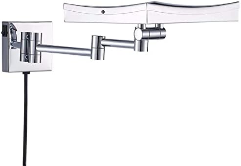 DEIHGE 8-inch LED Magnifying Mirror Wall-Mounted 360 Rotation Shaving Makeup