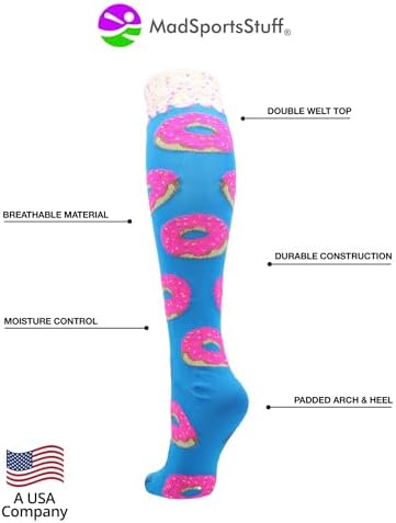 MadSportsStuff Donut Socks Pink Frosting Sprinkles