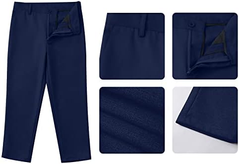 DOISPON Boys Slim Fit 4-Piece Formal Suit Set for Kids