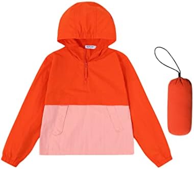 LionJie Boys Packable Rain Jacket - Waterproof Lightweight for 3-12Y