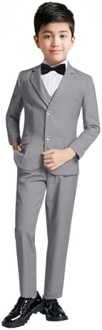 YuanLu Boys Suit Formal Wedding Ring Bearer Outfit 5 Piece Slim Fit