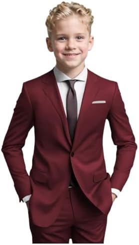 Boys Slim Fit Communion Suit Blazer Pants Set