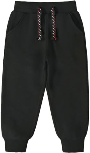 3 Pack Toddler Boys Girls Cotton Pull On Sweatpants with Drawstring
