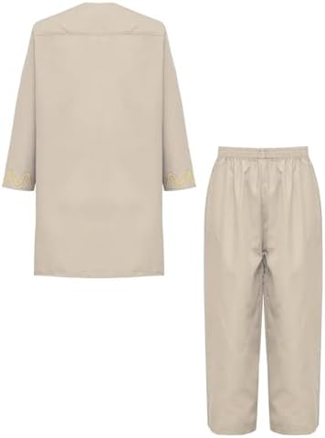 Boys Kaftan Set with Embroidered Top and Pants for Middle East Wear