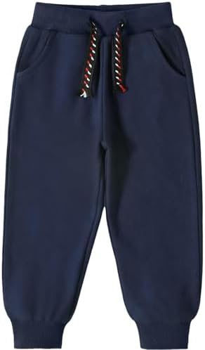 3 Pack Toddler Boys Girls Cotton Pull On Sweatpants with Drawstring