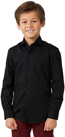 Slim Fit Boys Button-Up Shirt Black Slim Fit
