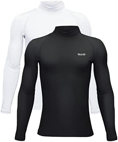 Youth Thermal Compression Shirt Fleece Lined Turtle Neck Active Base Layer 1