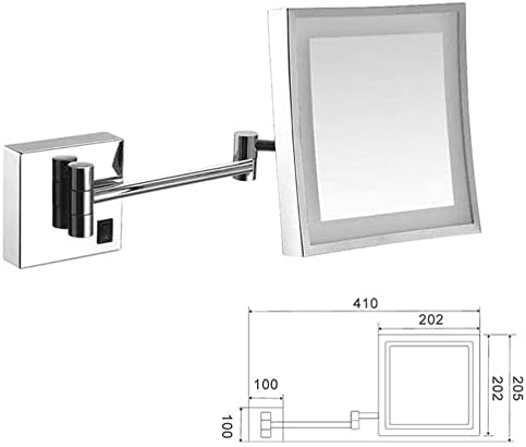 DEIHGE Makeup Mirror Wall Mount Square LED Vanity Mirror with Light