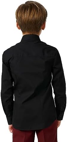 Slim Fit Boys Button-Up Shirt Black Slim Fit