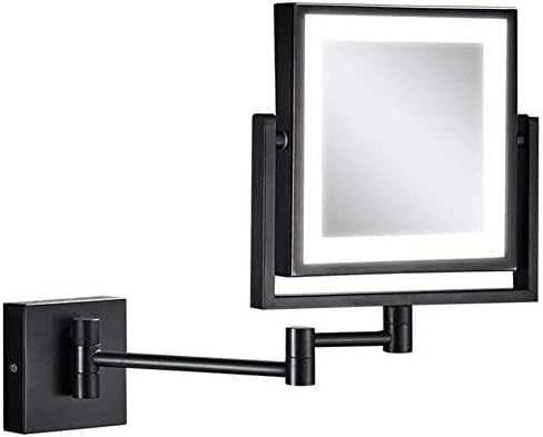 DEIHGE Wall-Mounted Makeup Mirror with LED Lighting 360-Degree Swivel