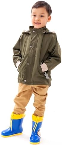 Biniduckling Kids Rain Jacket Water-Resistant Reflective Style-Forward