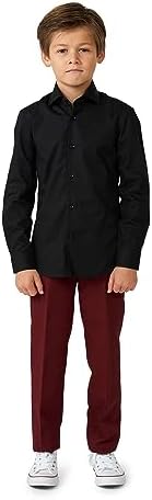 Slim Fit Boys Button-Up Shirt Black Slim Fit