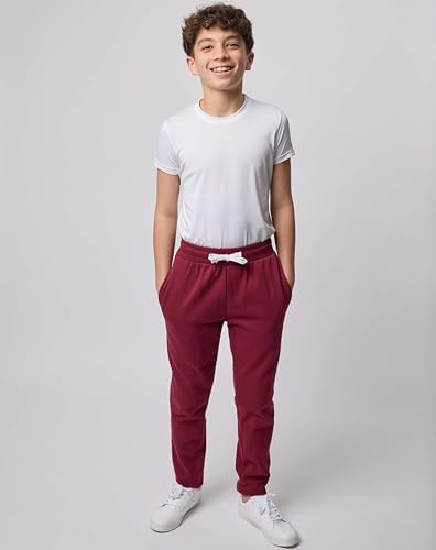 Real Essentials 3 Pack Boys Cotton Fleece Joggers Sweatpants