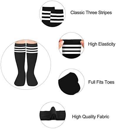 American Trends Kids Soccer Socks Knee High Striped Cotton