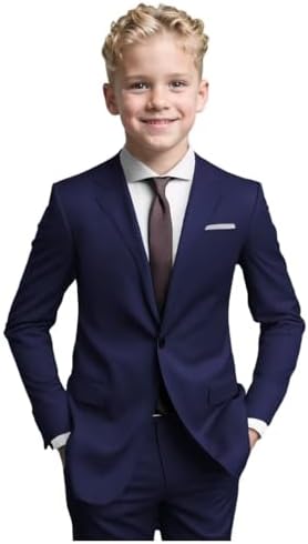 Boys Slim Fit Communion Suit Blazer Pants Set