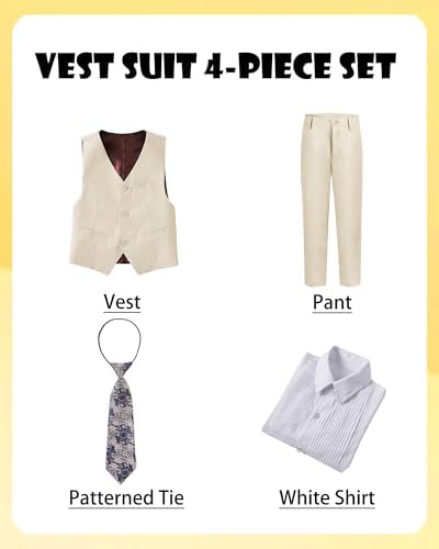 Boys Formal Suit 5-Piece Set Tuxedo for Boys