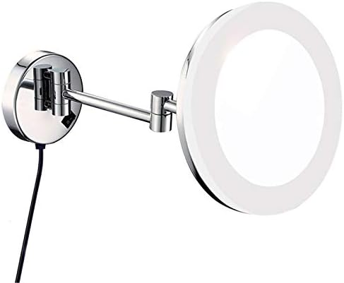 Precision-Made Dual-Purpose Makeup Shaving Mirror with LED Light Wall-Mounted