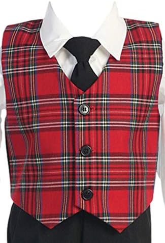 Plaid Holiday Vest with Matching Pants