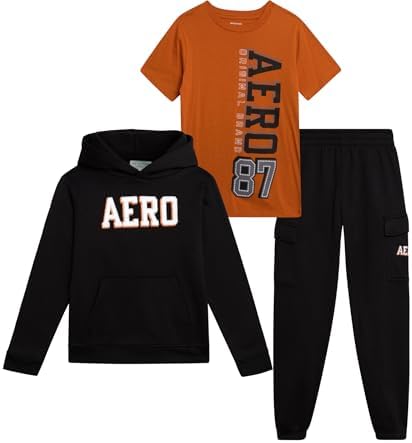 Stylish Boys Active Jogger Set with Fleece Hoodie