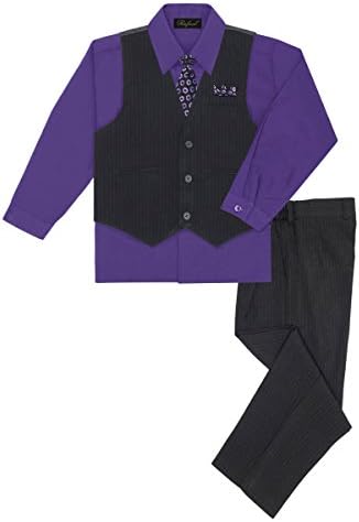 Rafael Boys 5-Piece Suit Set with Shirt Tie and Hanky