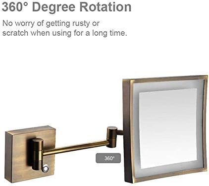 Wall-Mounted Makeup Mirror with 3X Magnification and LED Light