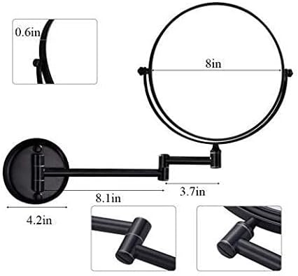 Wall-Mounted Makeup Mirror 6-inch Durable Vanity for Shaving Beauty