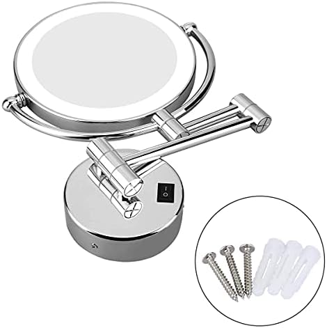 LCARY 5x Magnification Wall-Mounted Makeup Mirror