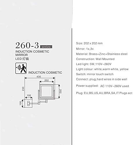 8-inch LED Light Wall-Mounted Vanity Mirror for Human Body