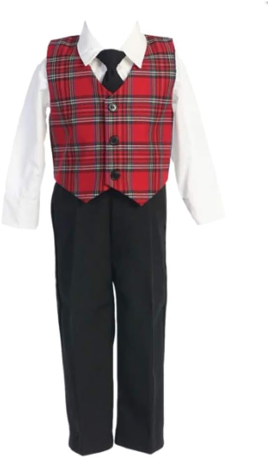 Plaid Holiday Vest with Matching Pants
