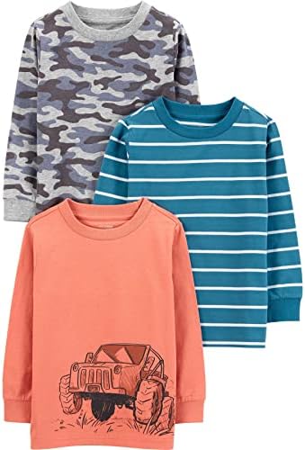 3-Pak Easy Fit Long Sleeve Shirts for Boys Style Comfort