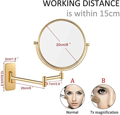 LCD Rechargeable Makeup Mirror with Lights 360 Rotation for Bathroom