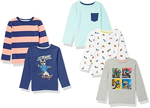 Amazon Essentials Boys and Toddlers Long Sleeve T-Shirts Pack of 5