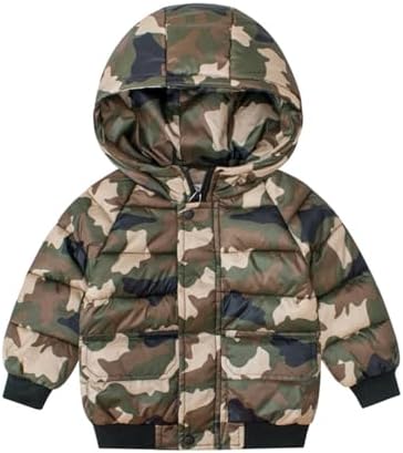 Camouflage Puffer Jacket for Kids Thermal Soft printed
