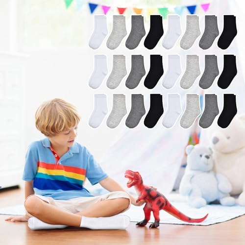 SPTRAMLE Toddler Socks 24 Pair Mid Calf Set