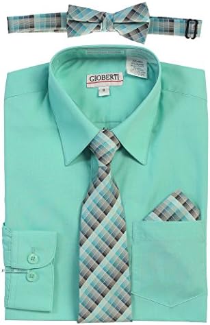 Gioberti Boys Long Sleeve Dress Shirt and Tie Set