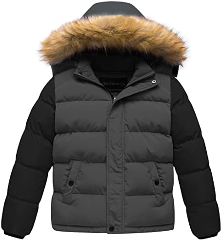 CREATMO US Boys Water Resistant Winter Coats Windbreaker Ski Jacket