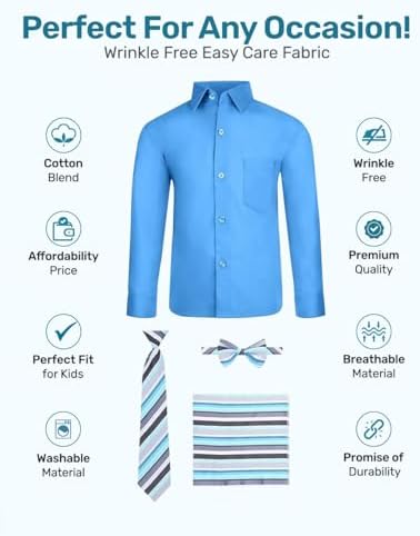S H Churchill Co Boys 4 Piece Dress Shirt Set