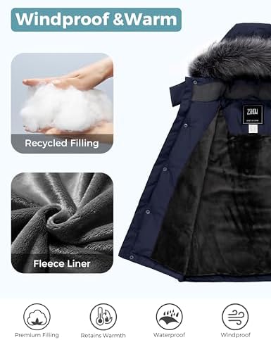 ZSHOW Boys Warm Winter Parka Hooded Puffer Jacket