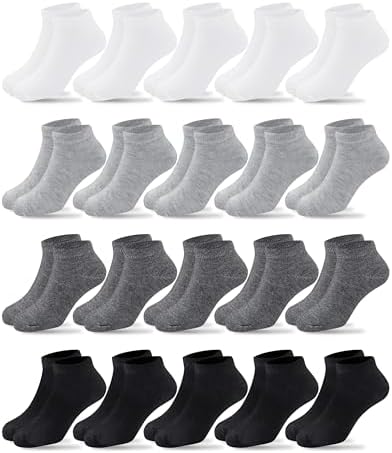 Duufin 20 Pair Toddler Ankle Socks for Boys Girls 2-15 Years