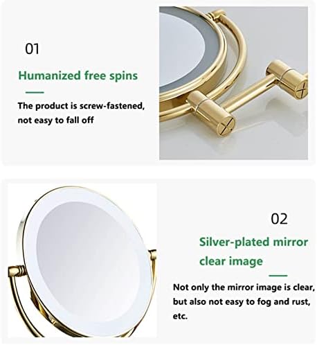 Lighted Makeup Mirror Wall Mounted with 3X Magnification