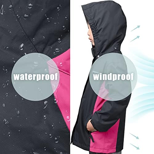 Boys Girls Rain Jacket Waterproof Windproof