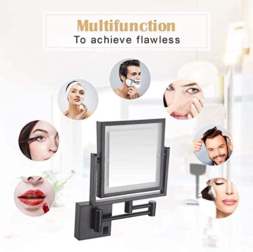 8 Inch LED Wall Mounted Makeup Mirror with 3X Magnification