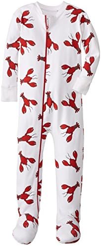 New Jammies Little Boys Front-Zip Footed Lobster Jumpsuit