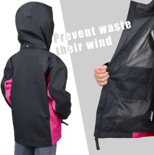 Boys Girls Rain Jacket Waterproof Windproof