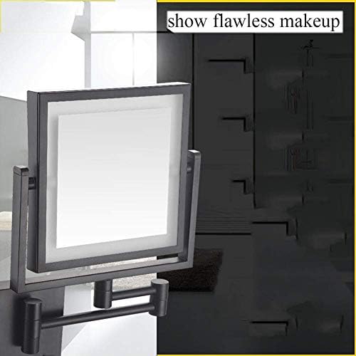 DEIHGE Wall-Mounted Makeup Mirror with LED Lighting 360-Degree Swivel