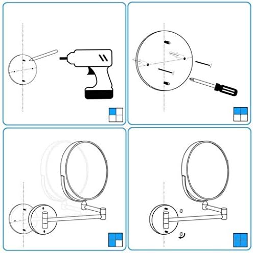 Wall Mounted Makeup Mirror 8 Inch Double Sided 3X Magnification